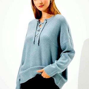 American Eagle Oversized Lace Crew Neck Sweater